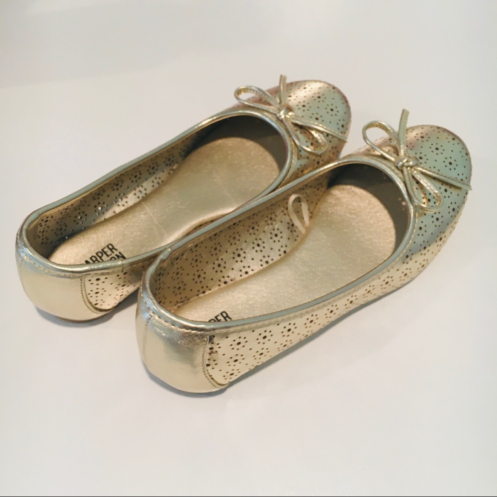 Harper Canyon Girl Gold Dress Shoes, Ballet Flats